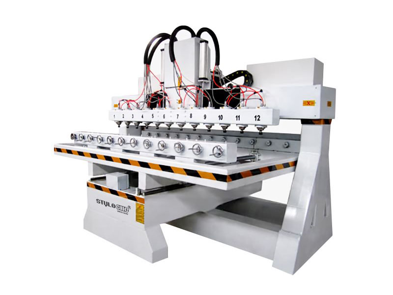 Multi Heads CNC Router with Rotary Axis for 3D Carving